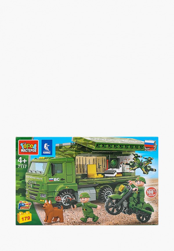 

Конструктор Город Мастеров, Разноцветный, "КАМАЗ. Командный пункт", 179 деталей