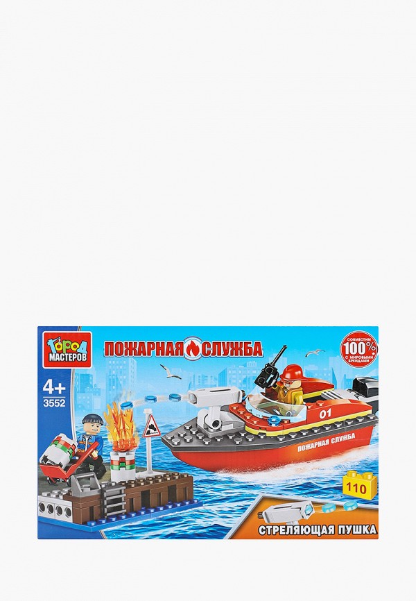 

Конструктор Город Мастеров, Разноцветный, «Пожарный катер», 110 деталей