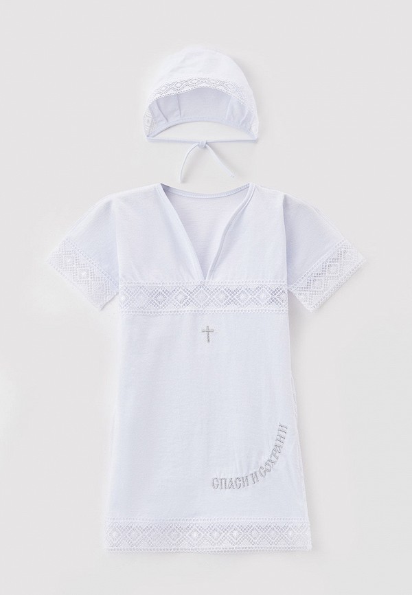 

Комплект для крещения Leo, Белый, Рубашка и шапочка