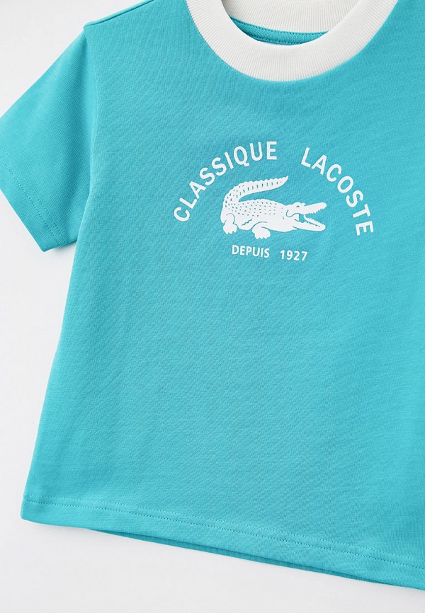 Футболка для мальчика Lacoste цвет бирюзовый  Фото 3