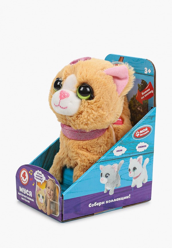 

Игрушка интерактивная Мой Питомец, Бежевый, "Котёнок Муся", 16 см