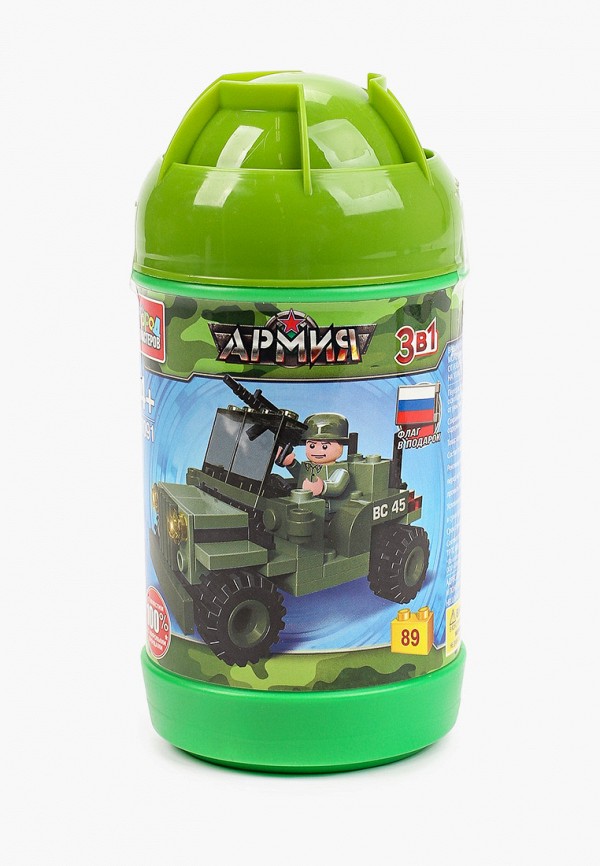 

Конструктор Город Мастеров, Разноцветный, "Военный джип. Армия", 3 в 1, 89 деталей