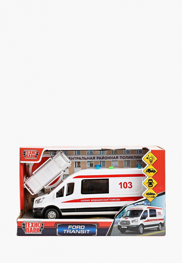 

Игрушка Технопарк, Белый, "Ford Transit. Скорая", 22х10 см