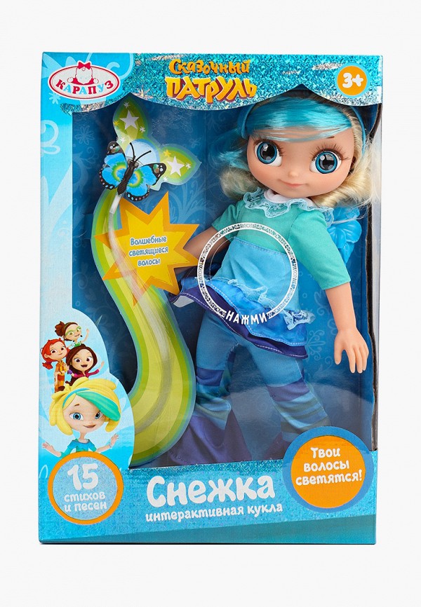 

Кукла интерактивная Карапуз, Разноцветный, "Снежка", 32 см