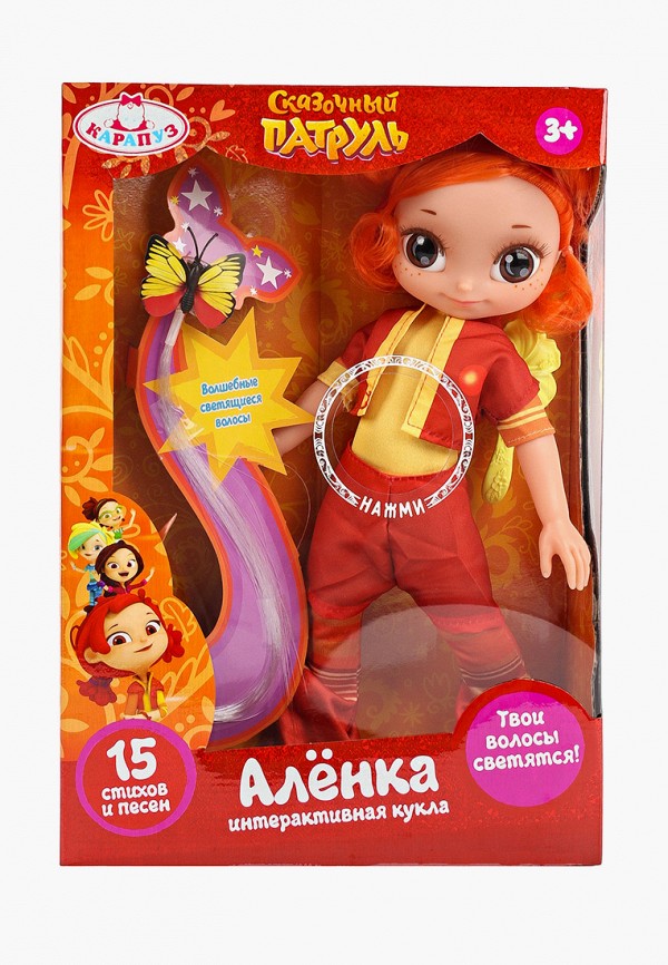 

Кукла интерактивная Карапуз, Разноцветный, "Алёнка", 32 см