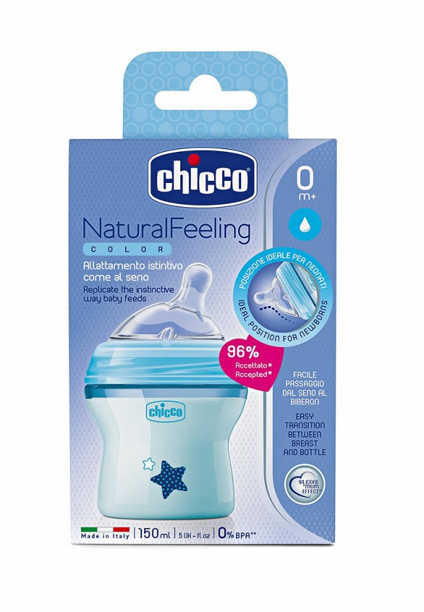 

Бутылка Chicco, Голубой, Natural Feeling 150 мл