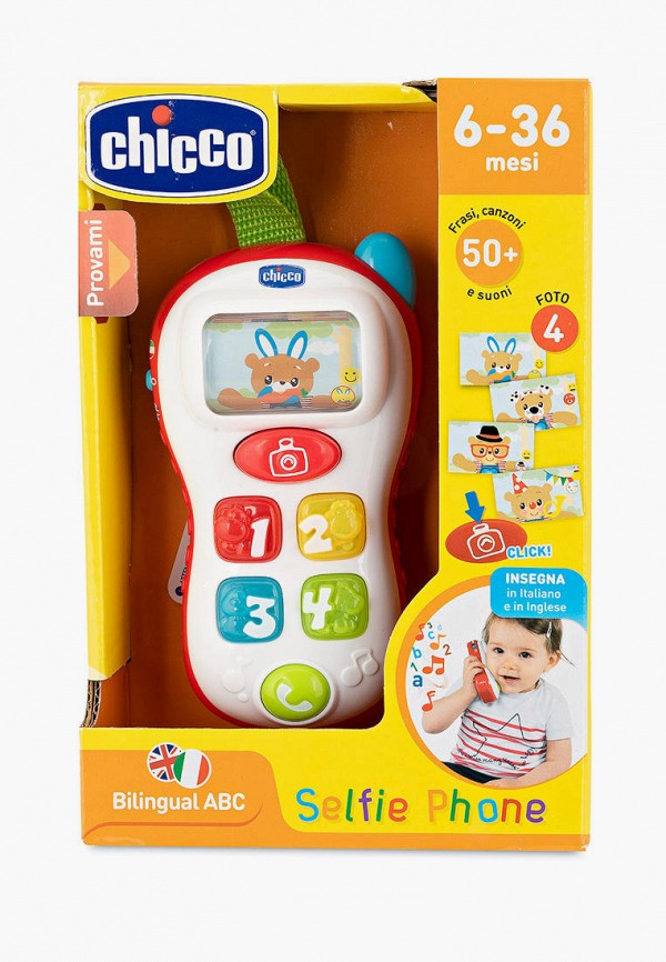 

Игрушка развивающая Chicco, Белый, Говорящий телефон Selfie ABC