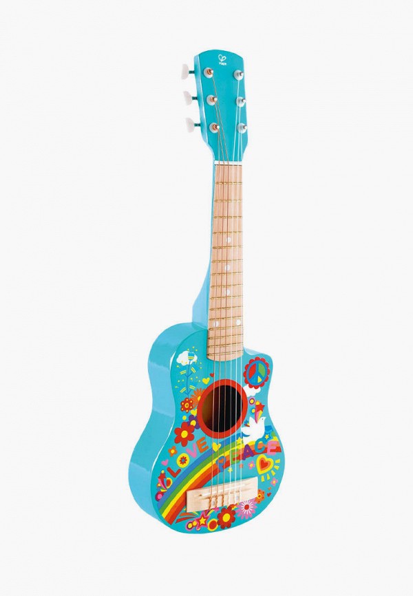 Игрушка Hape Музыкальная игрушка Гитара Цветы, цвет: голубой, для детей 3 лет
