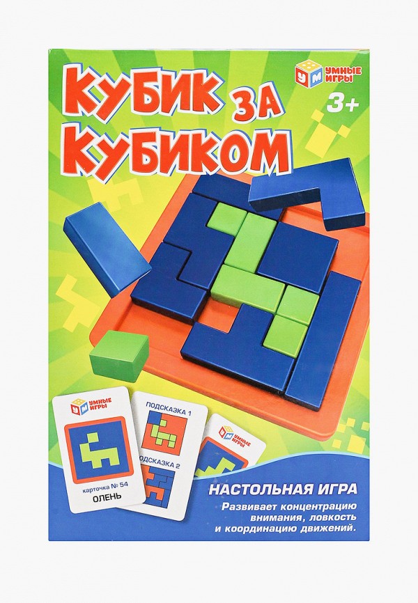 

Игра настольная Умные Игры, Разноцветный, "Кубик за кубиком"