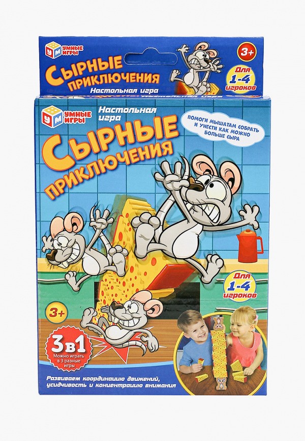 

Игра настольная Умные Игры, Разноцветный, "Сырные приключения"