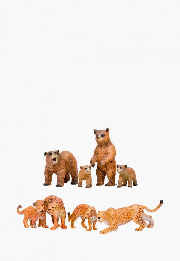 Набор игровой Masai Mara Мир диких животных: Семьи ягуаров и семья медведей, 8 предметов
