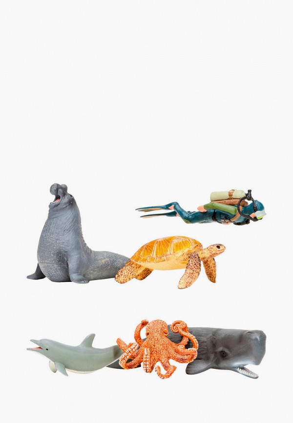 Набор игровой Masai Mara Фигурки серии Мир морских животных (набор из 5 фигурок животных и 1 человека)