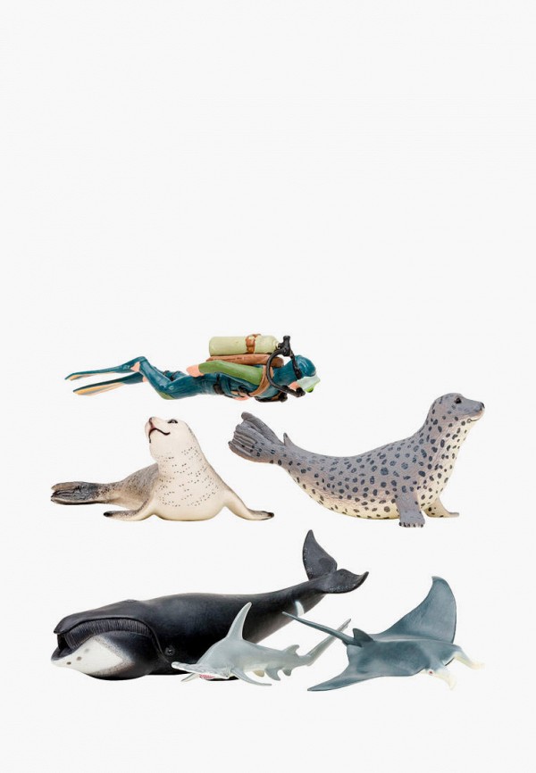 Набор игровой Masai Mara Фигурки серии Мир морских животных (набор из 5 фигурок животных и 1 человека)