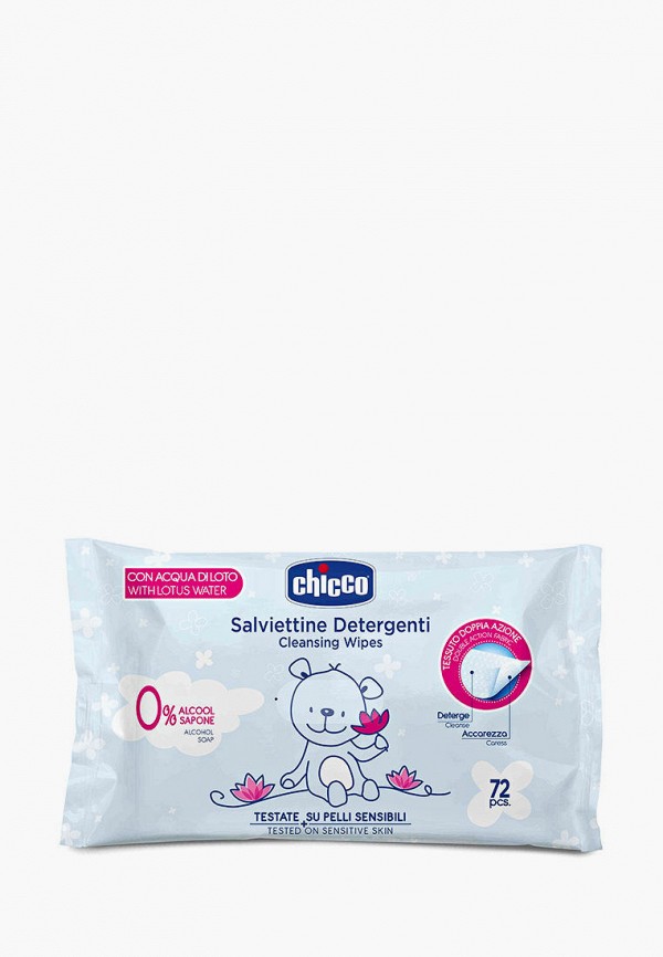 

Влажные салфетки Chicco, Голубой, 72 шт.