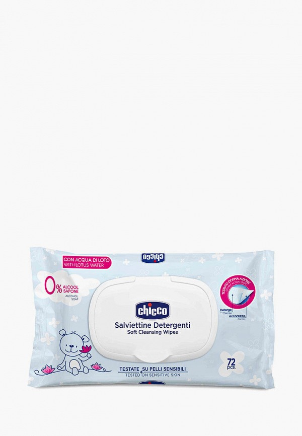 

Влажные салфетки Chicco, Голубой, Baby Moments 72 шт. с клапаном