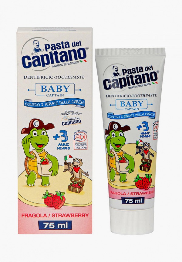 

Зубная паста Pasta del Capitano, Белый, Baby Strawberry 3+, 75 мл