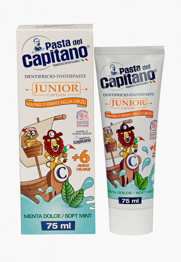 

Зубная паста Pasta del Capitano, Белый, Junior Soft Mint 6+, 75 мл