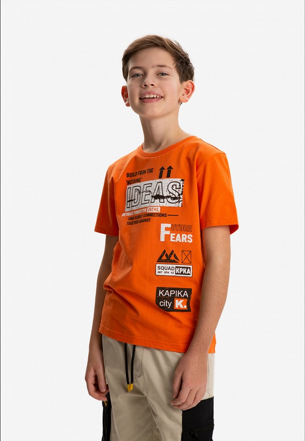 Футболка Kapika оранжевый, размер 158, фото 4
