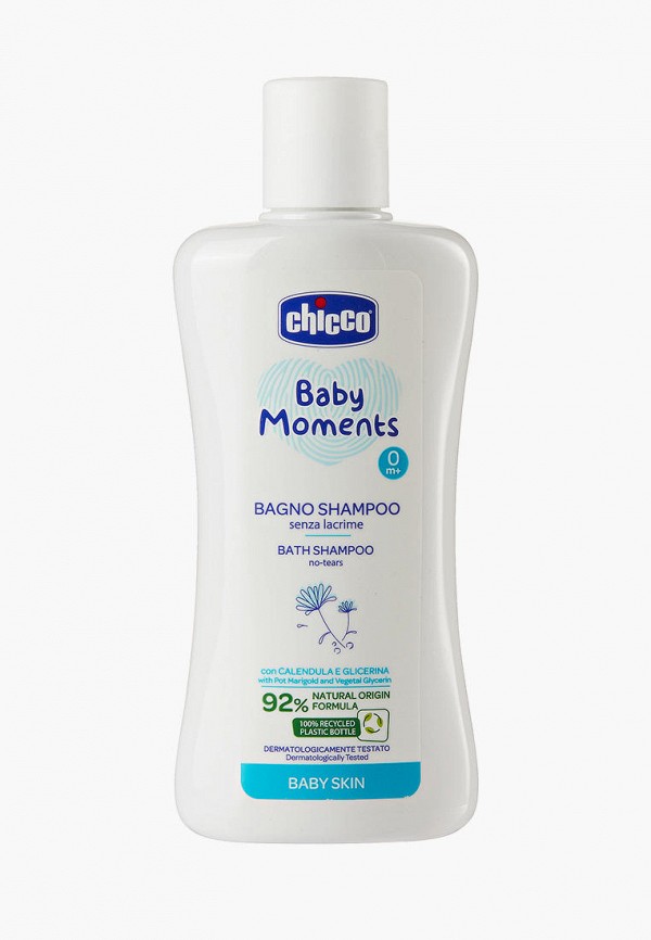 

Шампунь Chicco, Белый, "Baby moments" без слез с календулой, 200 мл