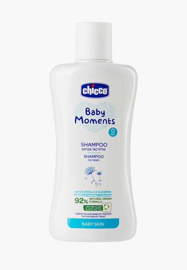 

Шампунь Chicco, Белый, "Baby moments" без слез с календулой, 200 мл