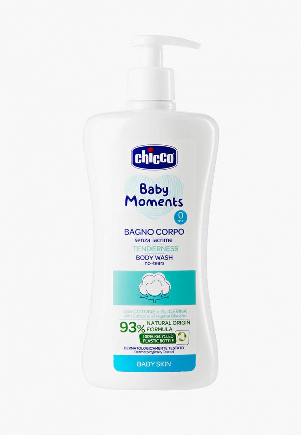 

Гель для душа Chicco, Белый, "Baby moments" без слез с экстрактом хлопка, 500 мл