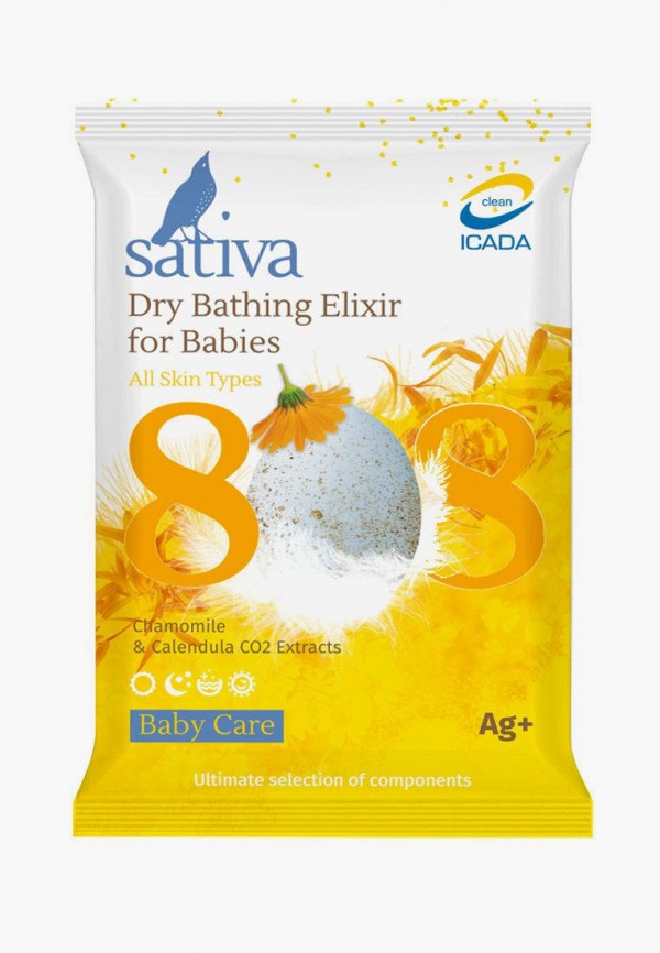

Пена для купания Sativa, Белый, Сухой эликсир с ромашкой и календулой №808, 15 г