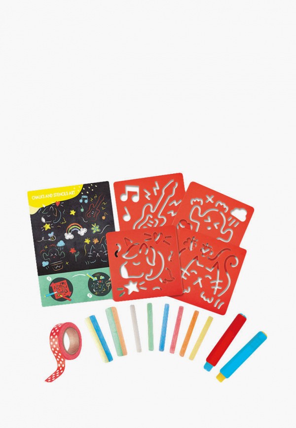 Набор игровой Hape для рисования мелками по трафаретам развивающий детский игровой набор для рисования мелками по трафаретам