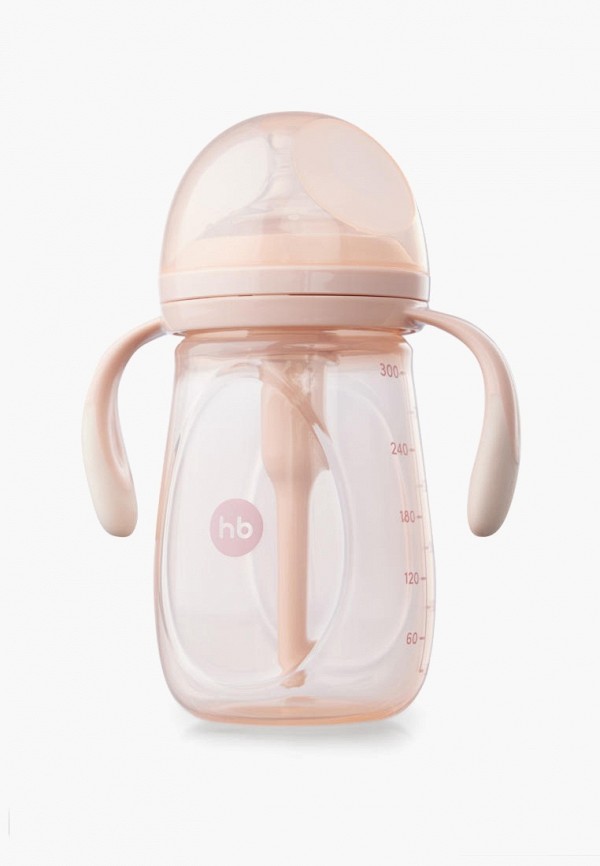 

Бутылочка для кормления Happy Baby, Розовый, с ручками и силиконовой соской