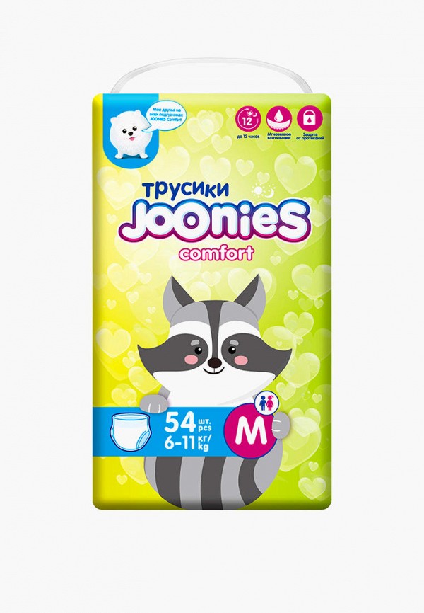 

Подгузники-трусики Joonies, Белый, Comfort, M 6-11 кг, 54 шт