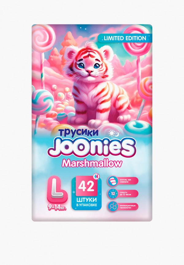 

Подгузники-трусики Joonies, Разноцветный, Marshmallow, L 9-14 кг, 42 шт