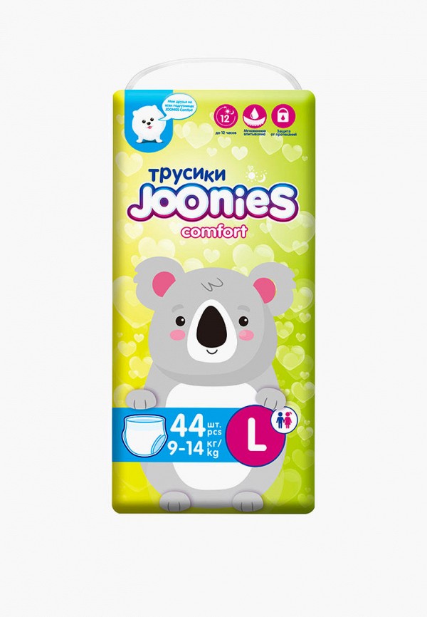 

Подгузники-трусики Joonies, Белый, Comfort, L 9-14 кг, 44 шт