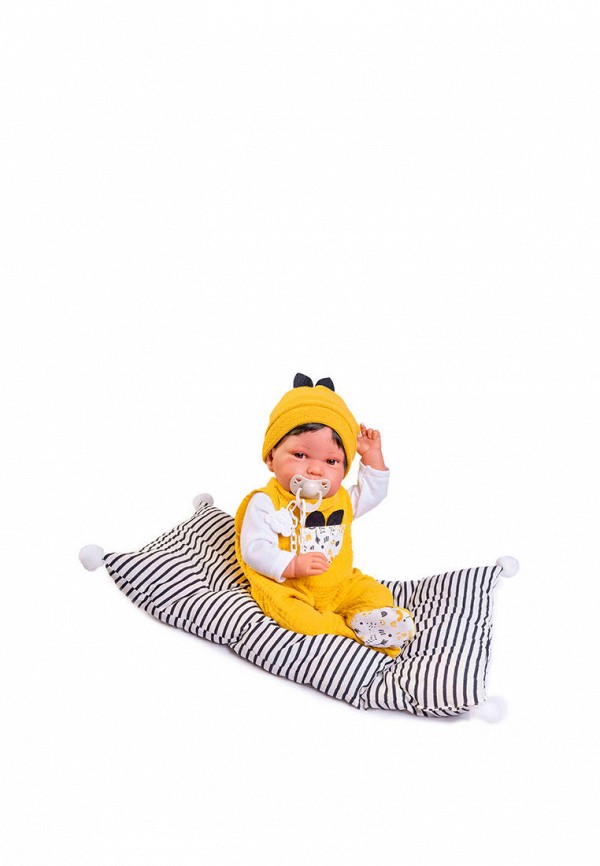 Пупс Munecas Dolls Antonio Juan младенец Пипо в жёлтом, 42 см, мягконабивная