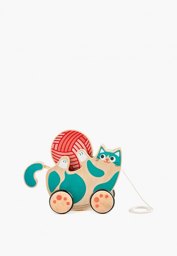 Игрушка Hape для малышей каталка - погремушка Игривый котенок