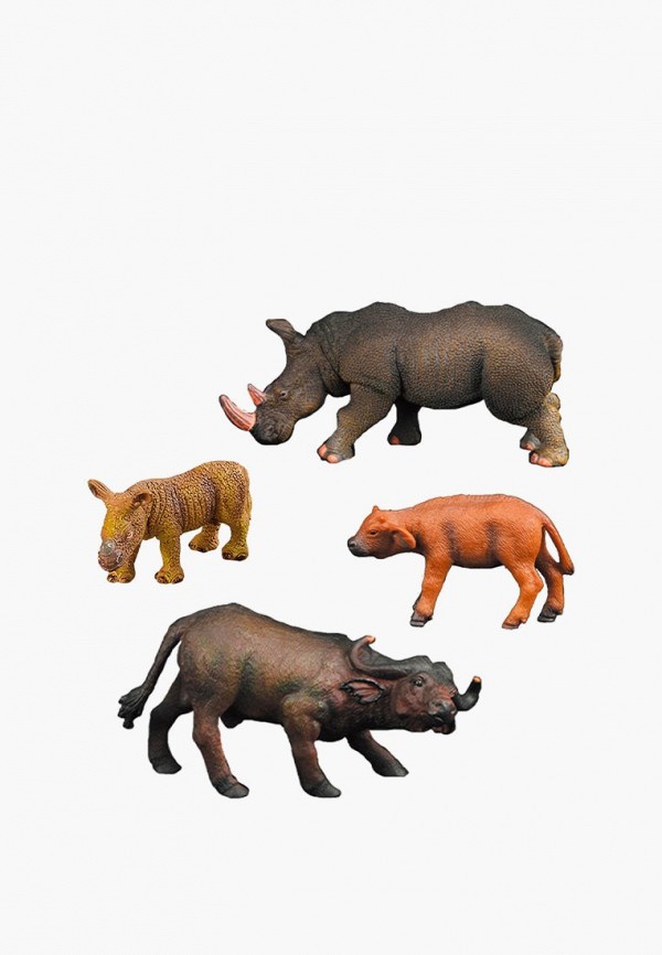 Набор фигурок Masai Mara Семья буйволов и семья носорогов, 4 предмета набор фигурок семья горилл 4 предмета