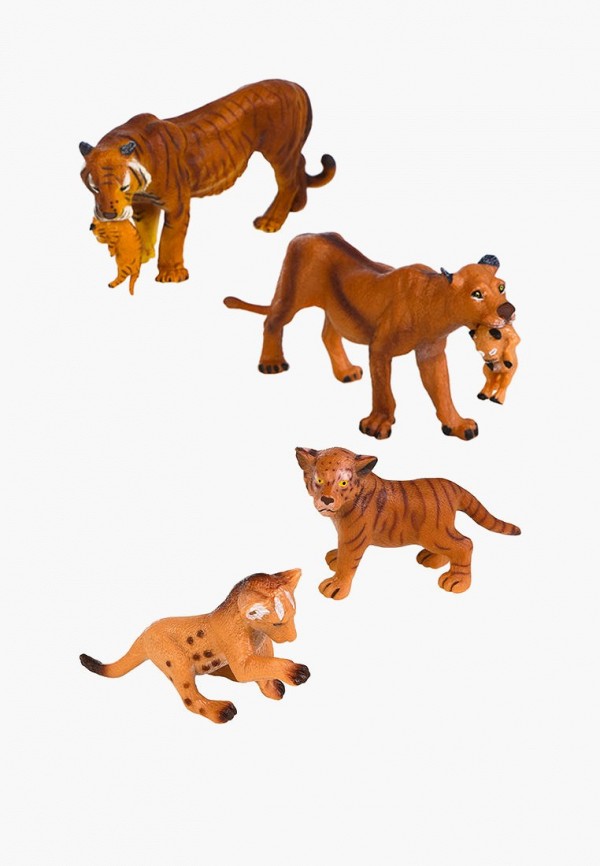 Набор фигурок Masai Mara Семья львов и семья тигров, 4 предмета набор фигурок семья горилл 4 предмета