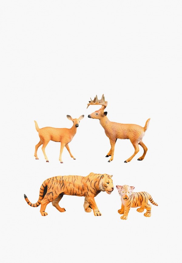 Набор фигурок Masai Mara Семья тигров и семья оленей, 4 предмета набор фигурок семья орангутангов 4 предмета