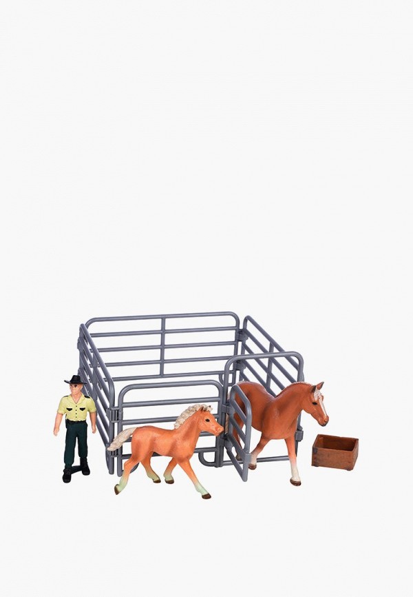 Набор фигурок Masai Mara Мир лошадей: Лошадь и жеребенок, рейнджер, ограждение (набор из 5 предметов) фигурки животных серии мир лошадей американская лошадь и жеребенок набор из 2 фигурок mm204 004