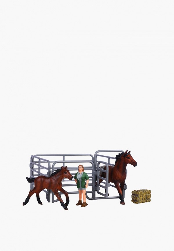 Набор фигурок Masai Mara Мир лошадей: Лошадь и жеребенок, зоолог, ограждение (набор из 5 предметов) фигурки животных серии мир лошадей американская лошадь и жеребенок набор из 2 фигурок mm204 004