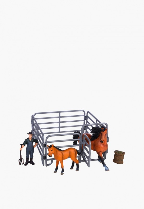 Набор фигурок Masai Mara Мир лошадей: Лошадь и жеребенок, фермер, ограждение (набор из 6 предметов) фигурки животных серии мир лошадей американская лошадь и жеребенок набор из 2 фигурок mm204 004