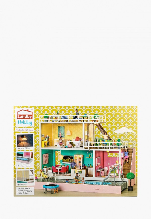 

Набор игровой Lundby, Разноцветный, Кукольный домик с освещением и с бассейном. Стокгольм.