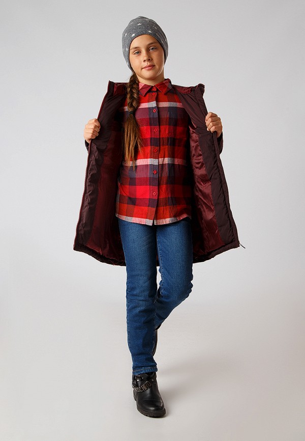 Куртка для девочки утепленная Finn Flare цвет бордовый  Фото 4