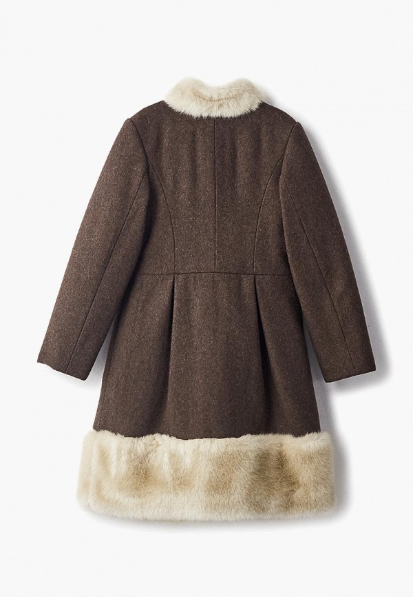 Пальто для девочки Mamma Mila! цвет коричневый  Фото 2