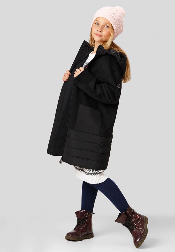 Пальто для девочки Finn Flare цвет черный  Фото 2