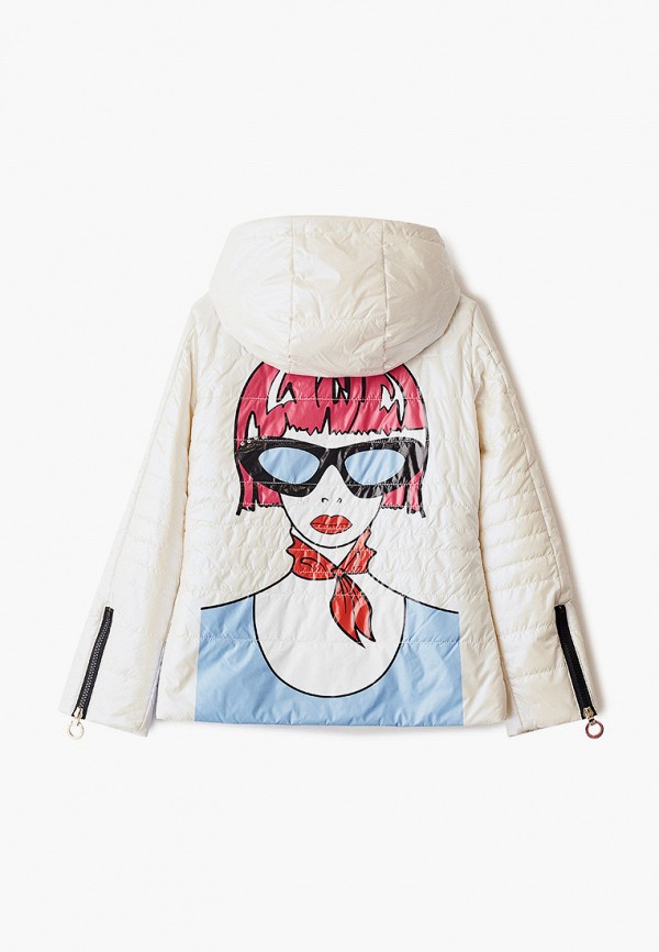 Куртка для девочки утепленная Mes ami цвет белый  Фото 2