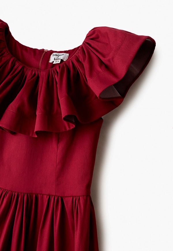 Платья для девочки Bonjour Bebe цвет бордовый  Фото 3
