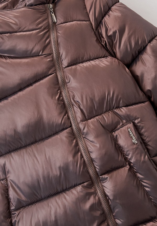 Куртка для девочки утепленная АксАрт цвет коричневый  Фото 3