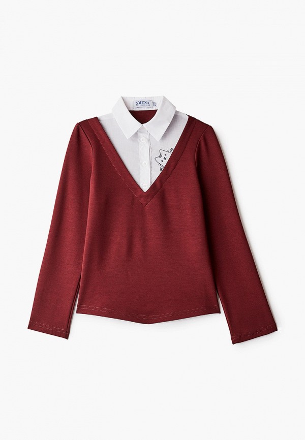 Пуловер для девочки Smena цвет бордовый 