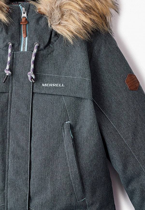 Куртка для девочки утепленная Merrell цвет бирюзовый  Фото 3