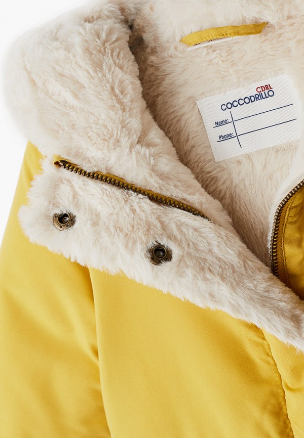 Куртка для девочки утепленная Coccodrillo цвет желтый  Фото 3