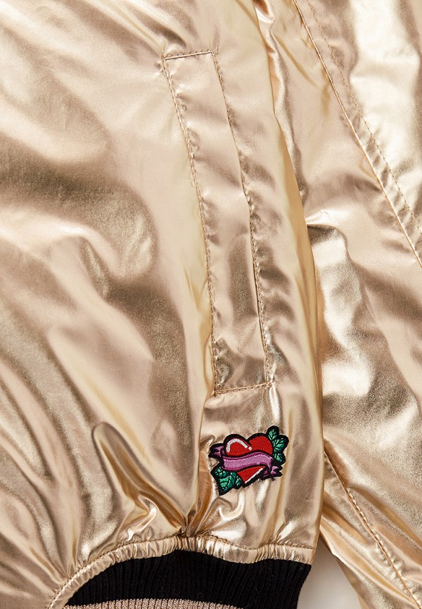 Куртка для девочки утепленная Coccodrillo цвет золотой  Фото 3